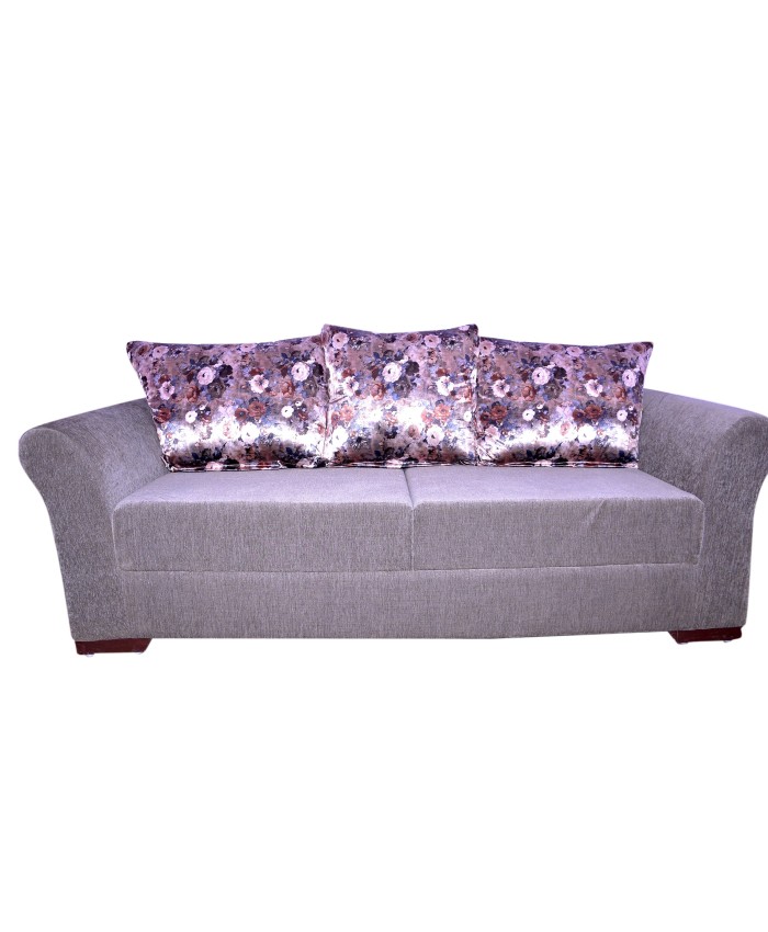 Grey Sofa Set With Printed Cushion